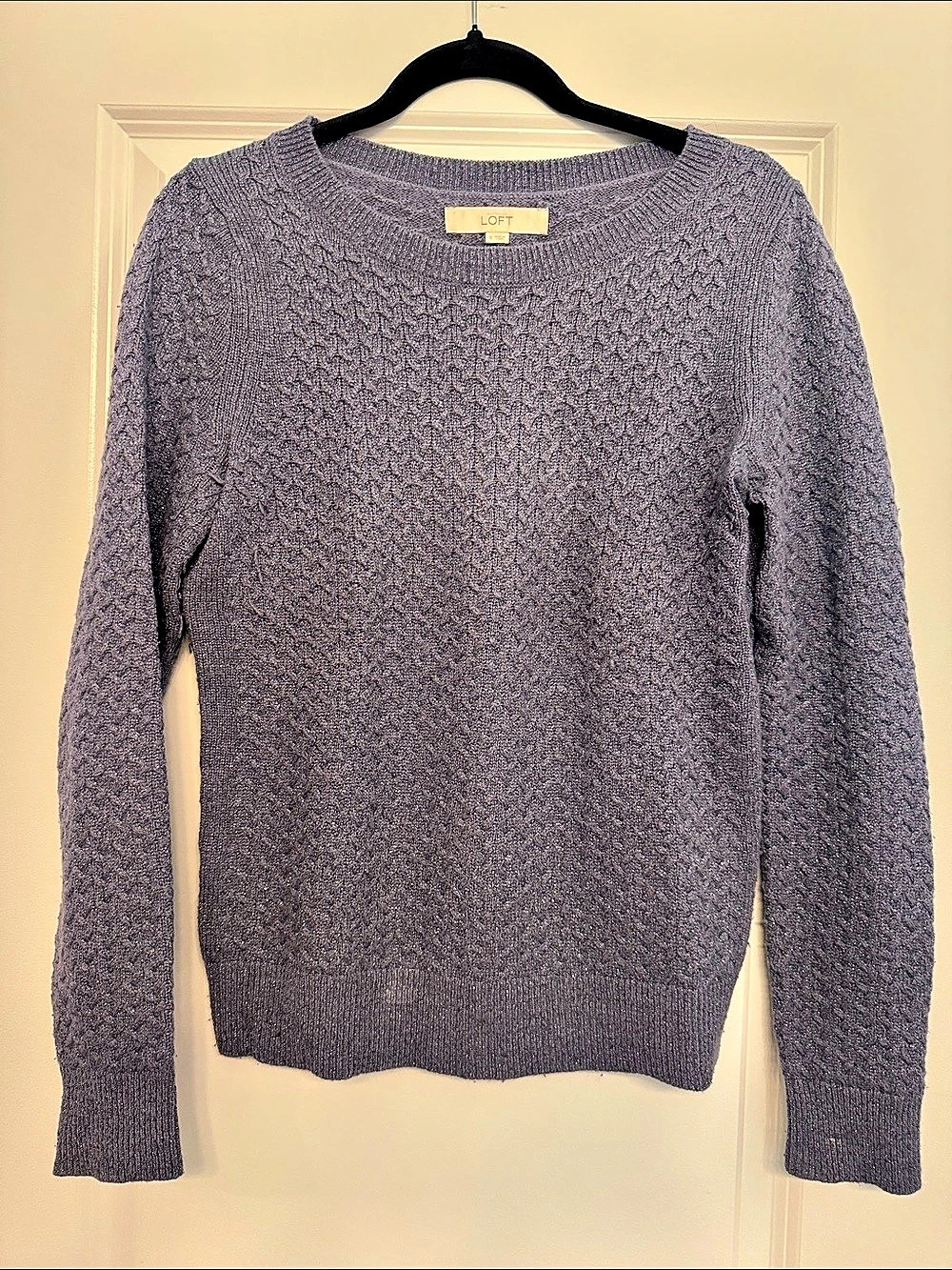 LOFT Blue Sparkly Knit Sweater